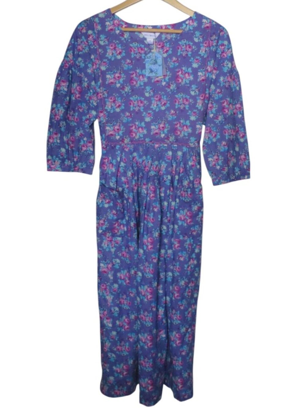April Cornell Lizzy's Bouquet Dress in Dark Periwinkle Size M - Picture 5 of 10